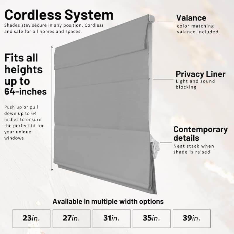 CHICOLOGY Cordless Roman Shades, Privacy Window Blinds for Home