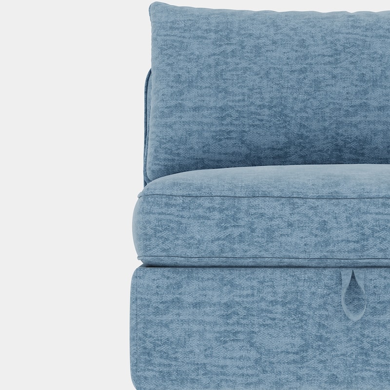 L Shaped Modular Sectional Sofa with Storage, Convertible 8 Seater Sofa with Chaise & Ottoman, Chenille Fabric Sleeper Sofa