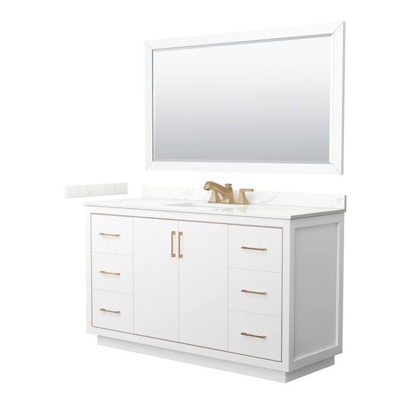 Icon 60-inch Single Vanity, Quartz Top, 58-inch Mirror
