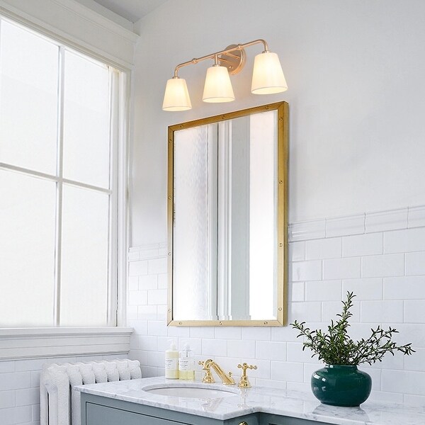 Vanity lights with fabric shades on sale