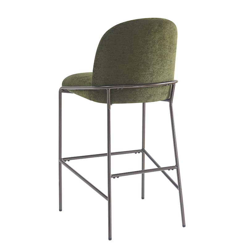 Upholstered Bar Stool Side Chair Set of 2