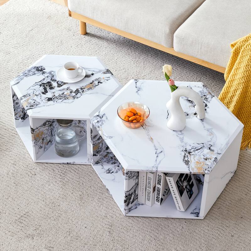 Minimalist hexagonal Coffee Table Set