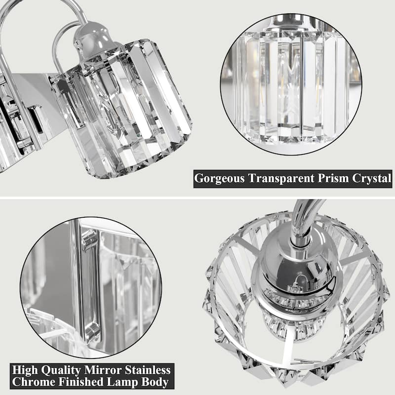 ExBrite Modern Silver Dimmable Bathroom Vanity Light