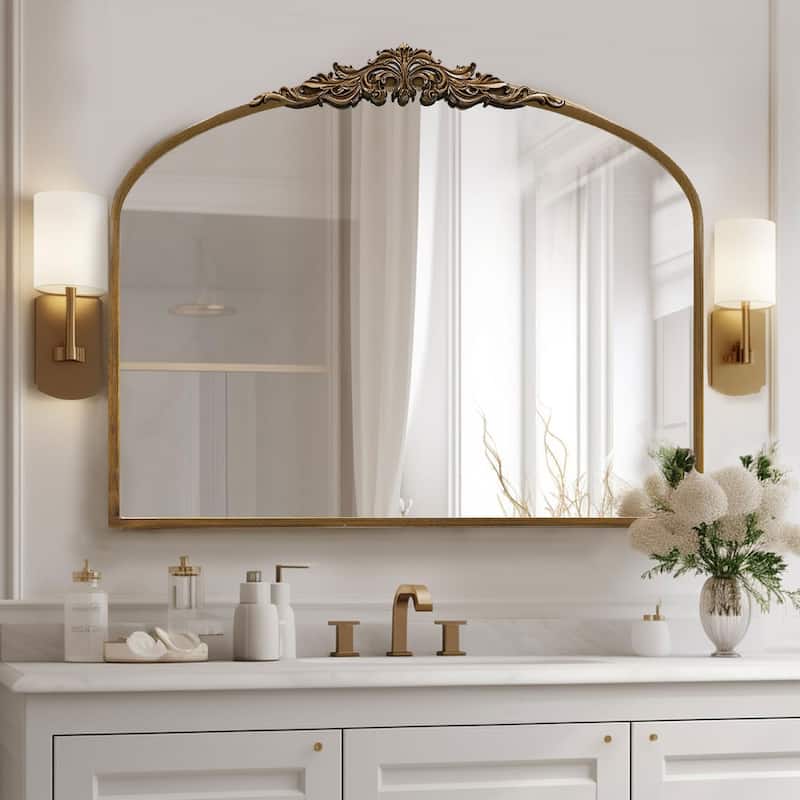 Ornate Vintage Mirror Baroque Gold Mirror - 36X29 - Gold
