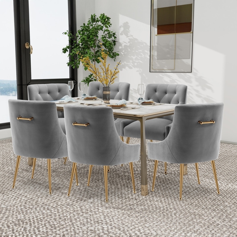 Charcoal velvet dining 2025 chair