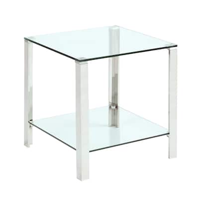 Somette 20" Glass Top and Base with Glass Shelf