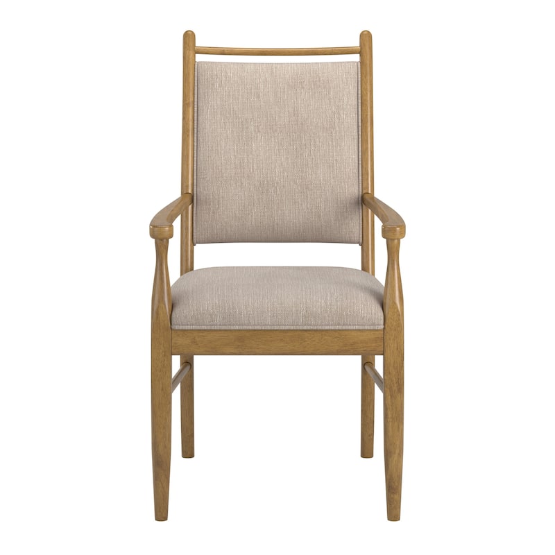 Harstad Wood Finish Beige Fabric Arm Chair (Set of 2) by iNSPIRE Q Modern