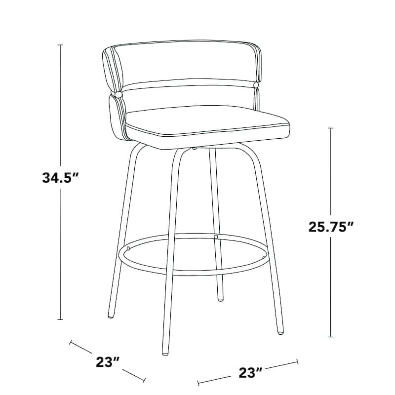 Silver Orchid Lena 26" Fixed-Height Counter Stool (Set of 2)