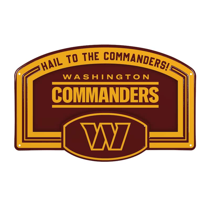 Washington Commanders Embossed Steel Wall Sign, 11" x 17"