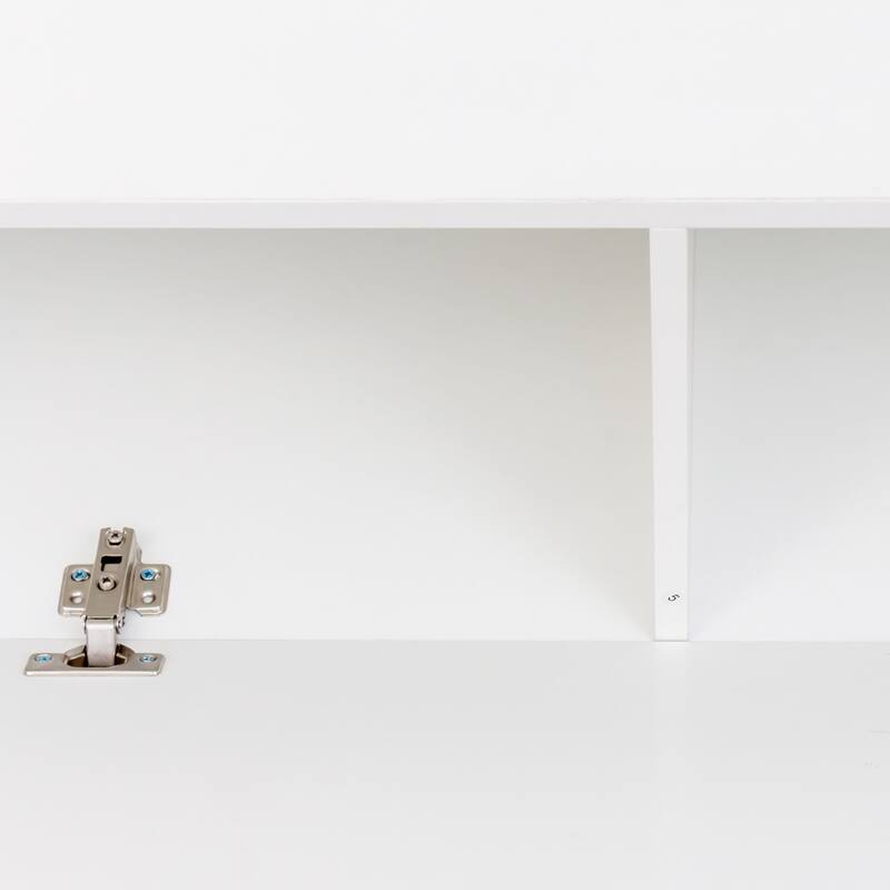 Modern TV Stand, Wall-Mounted TV Stand, Media Console with Pull-Down Doors, for Living Room Bedroom, White