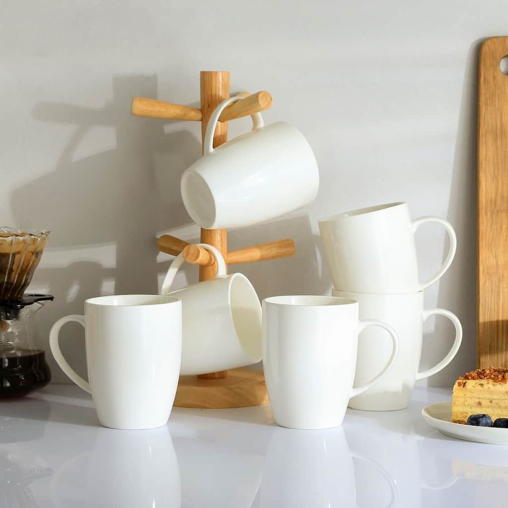 Panbado Blance 6-Piece White Porcelain Mugs