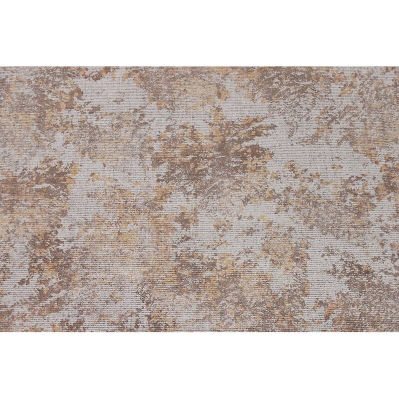 Beige Modern Area Rug Handmade Abstract Wool Carpet - 8'0"x 11'5"