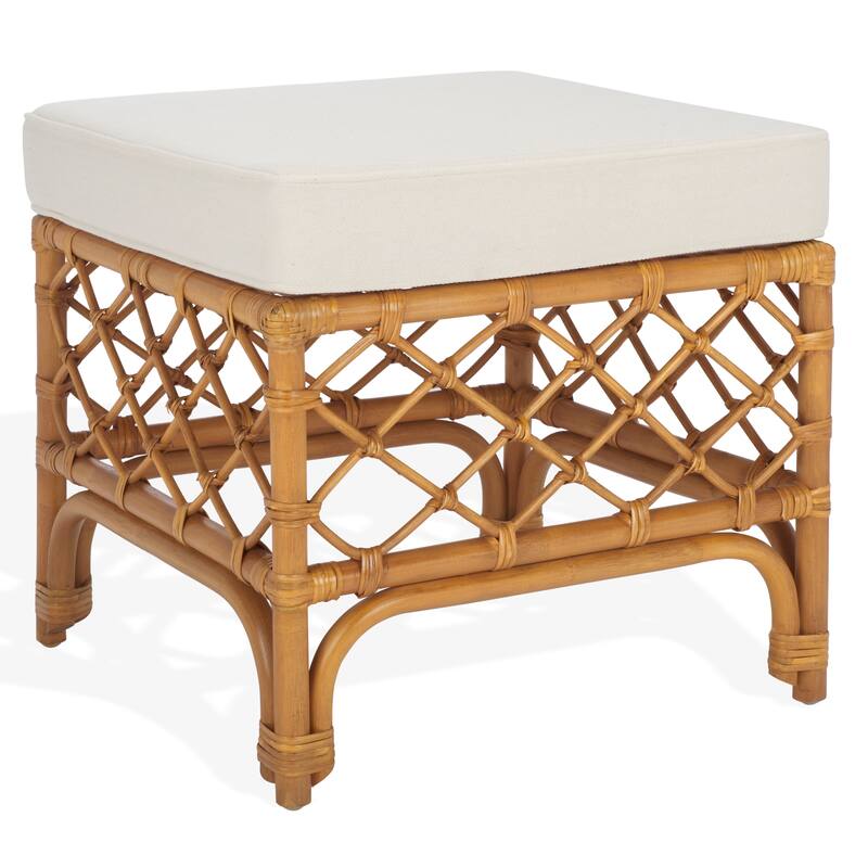 SAFAVIEH Couture Cherilynn Rattan Pole Ottoman