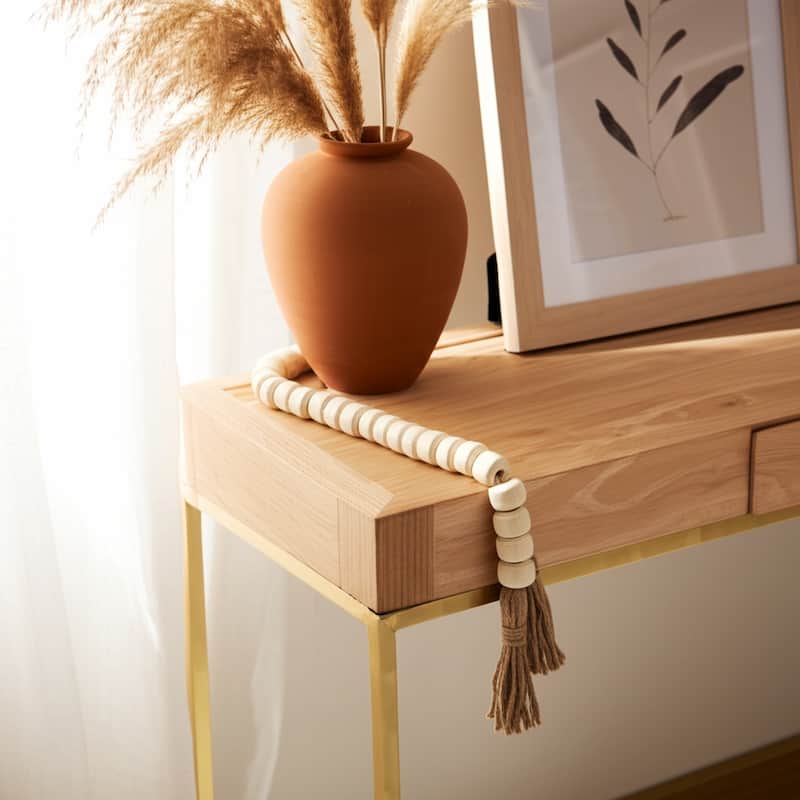 Resin Jute Decorative Beads Tassel Accents Featuring Woven Detailing