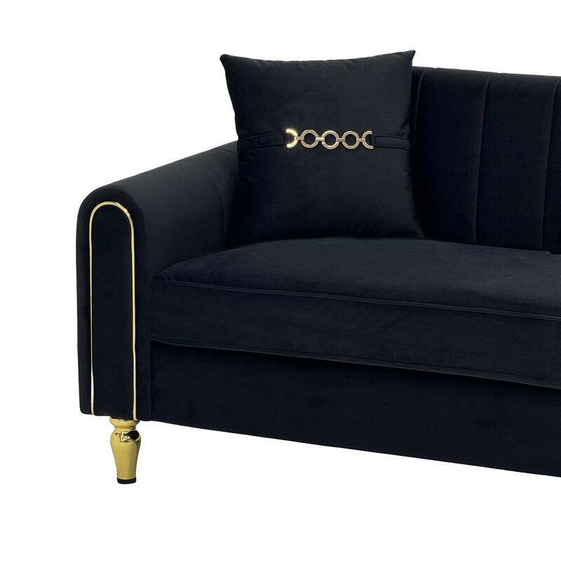 87.4" Luxury Loveseat Sofa with Metal Legs, Round Arms