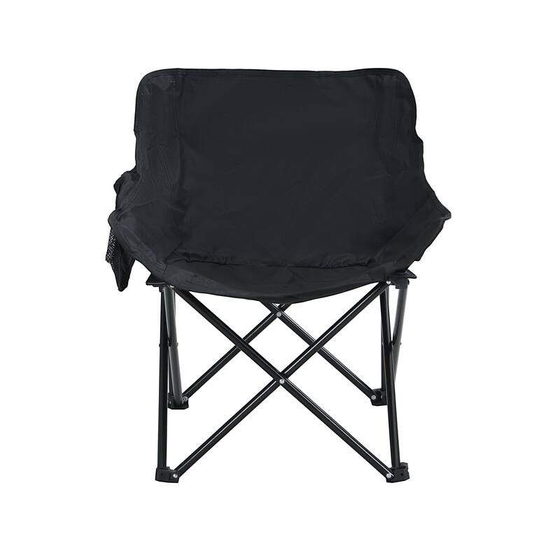 2PCS Folding Portable Outdoor Camping Chairs with Carry Bag Black