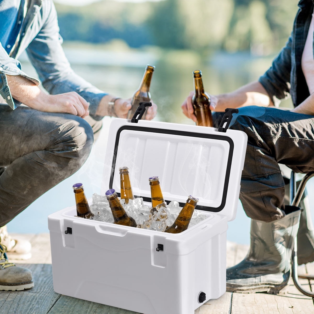 Costway Outdoor Insulated Fishing Hunting Cooler Ice Chest 40 Quart