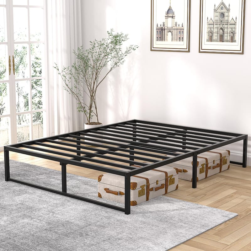 VECELO 14/16/18 inch Metal Platform Bed Frames Steel Slat,Mattress Foundation with Steel Slat Support/No Box Spring Needed