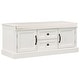 preview thumbnail 5 of 7, White Solid Wood 2-Drawer Entryway Storage Bench