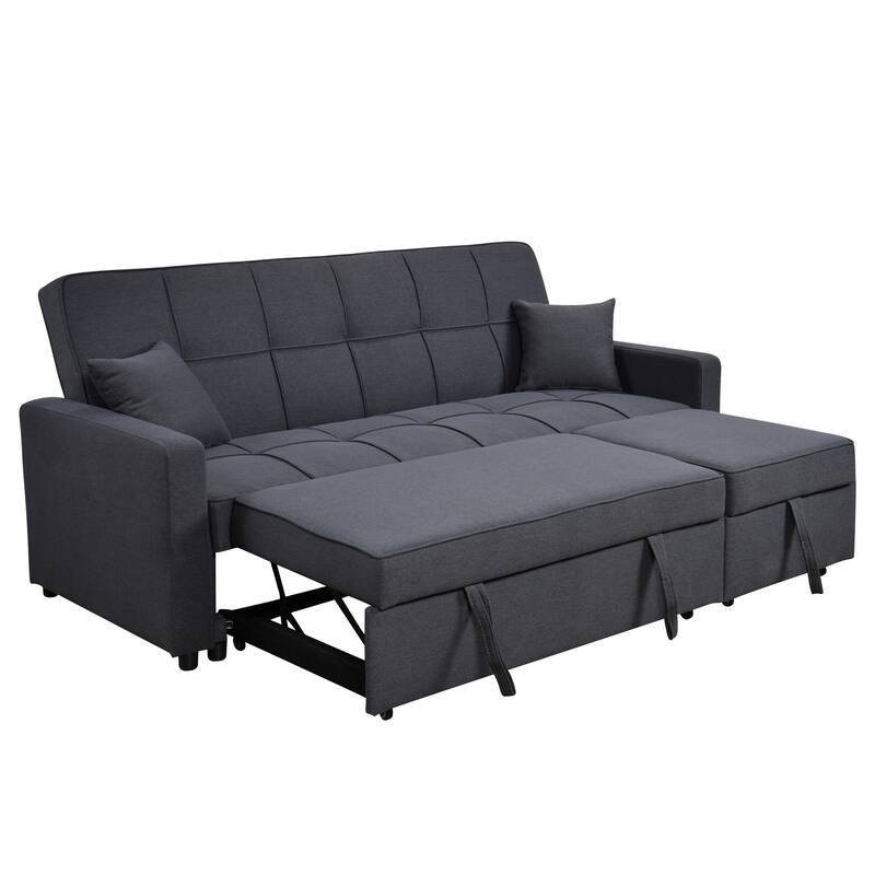 Upholstered Sofa Bed with Adjustable Backrest