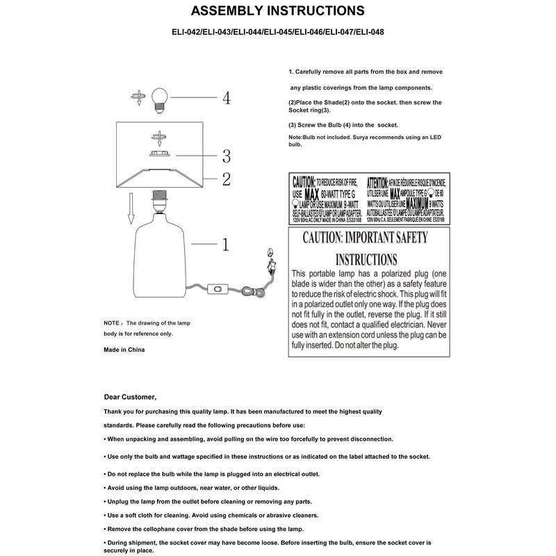 Livabliss Elio Traditional Accent Table Lamp - 16"H x 10"W x 10"D
