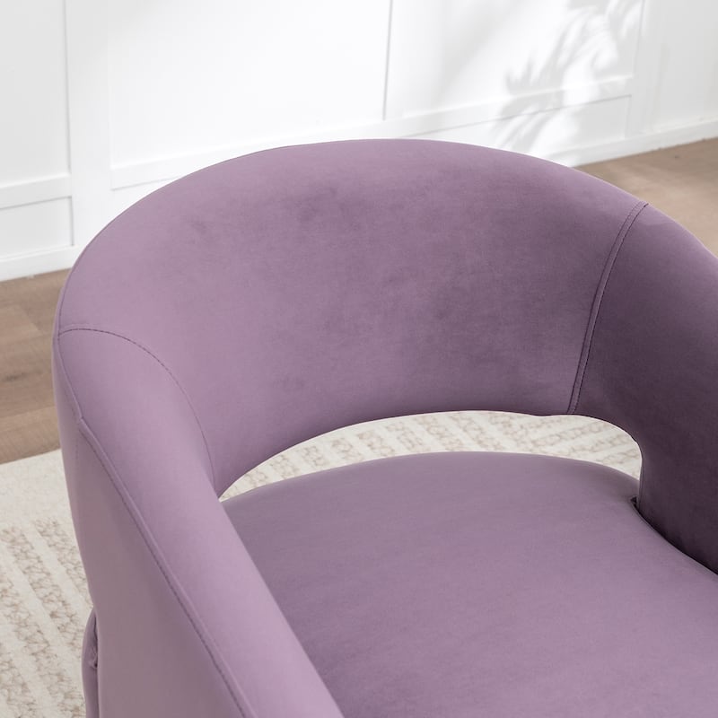SEYNAR Modern Glam Velvet Accent Armchair Open Back with Ottoman Set of 2