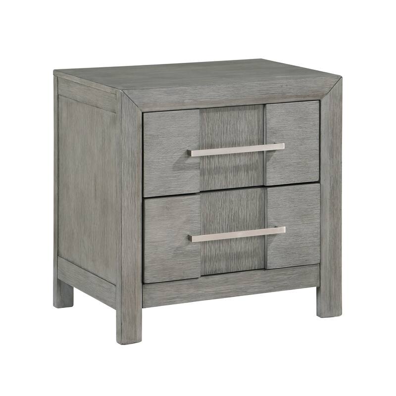 Modern Style 2-Drawer Night stand with Coated metal Handles made with wood