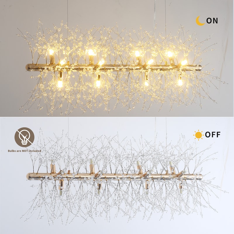 12-Light Modern Fireworks Crystal Chandelier for Dining Room