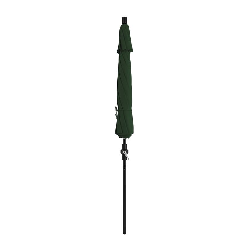 California Umbrella 9' Rd. Aluminum Patio Umbrella, Deluxe Crank Lift with Collar Tilt, Black Frame Finish, Pacifica Fabric