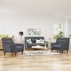 preview thumbnail 3 of 57, Candace Fabric Arm Chair and Loveseat Set by Christopher Knight Home Dark Grey
