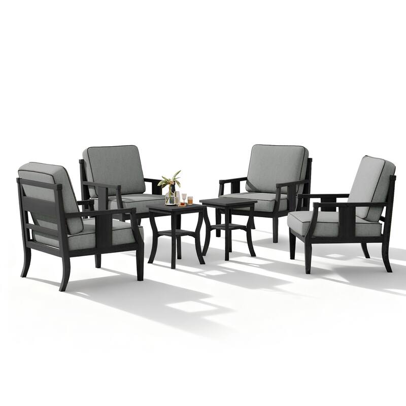 Patio Conversation Sets with Side Table(Set of 6)