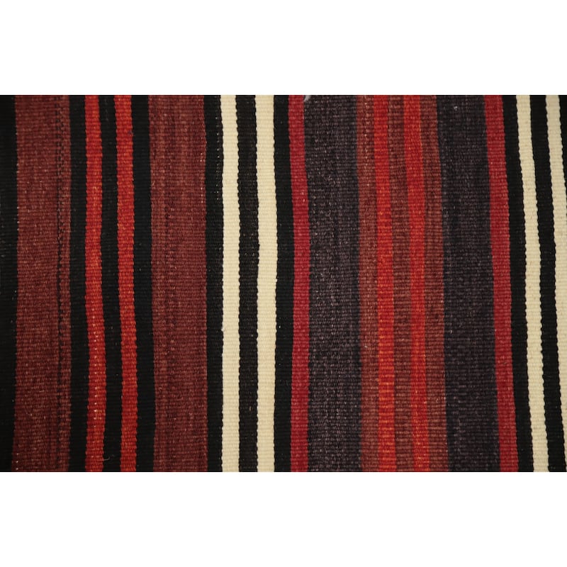 Hand Woven Oriental 100% Wool Carpet Southwestern Geometric Oranges & Rust Kilim Area Rug - 11' 6'' X 5' 0''