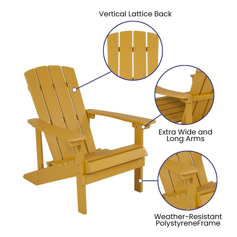 Star and Moon Fire Pit with Mesh Cover & 4 Poly Resin Adirondack Chairs