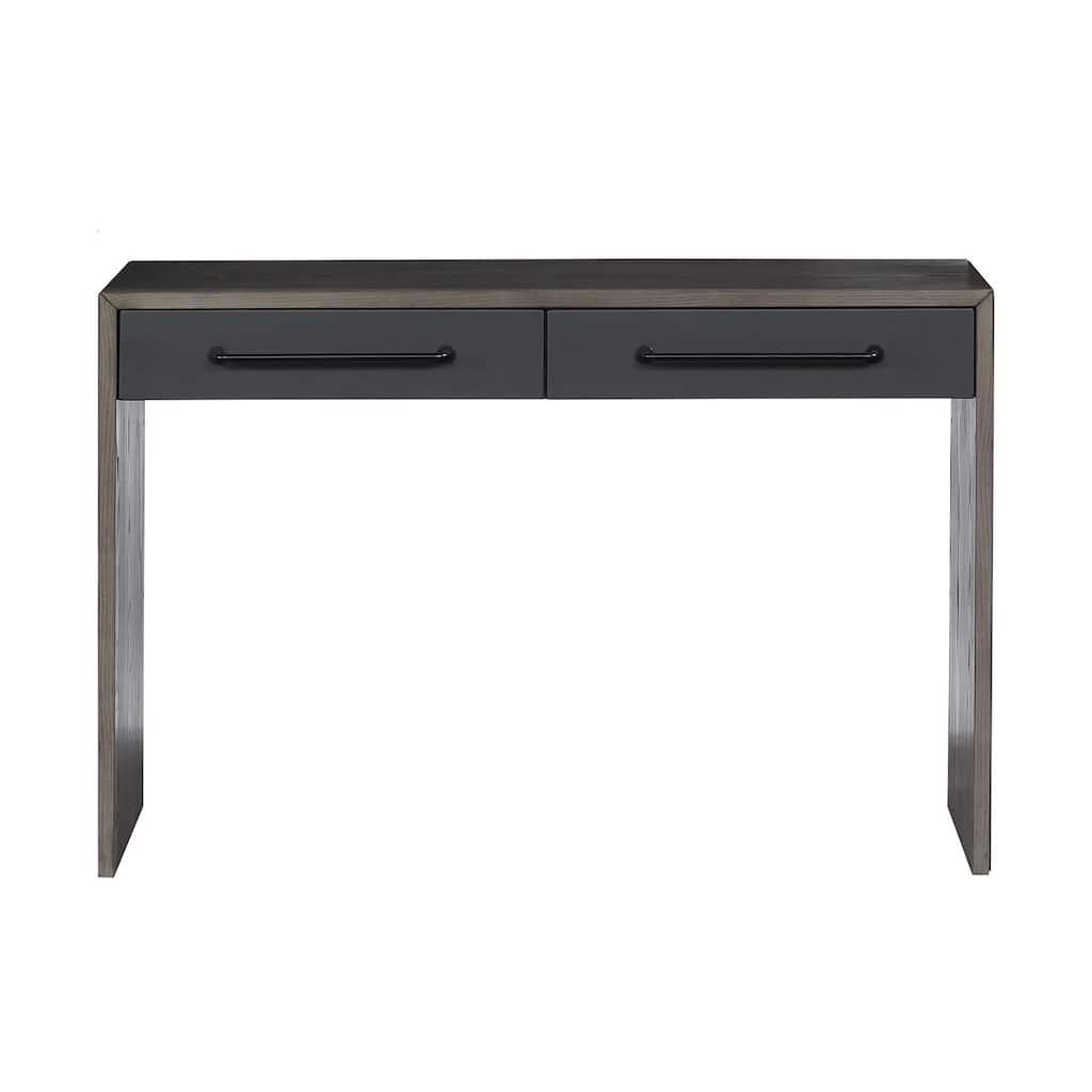 2 Drawers Wooden Writing Desk in Gray Oak Finish