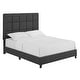 preview thumbnail 4 of 14, Bridgevine Home Tall Granite Dark Grey Square Headboard Upholstered Platform Bed