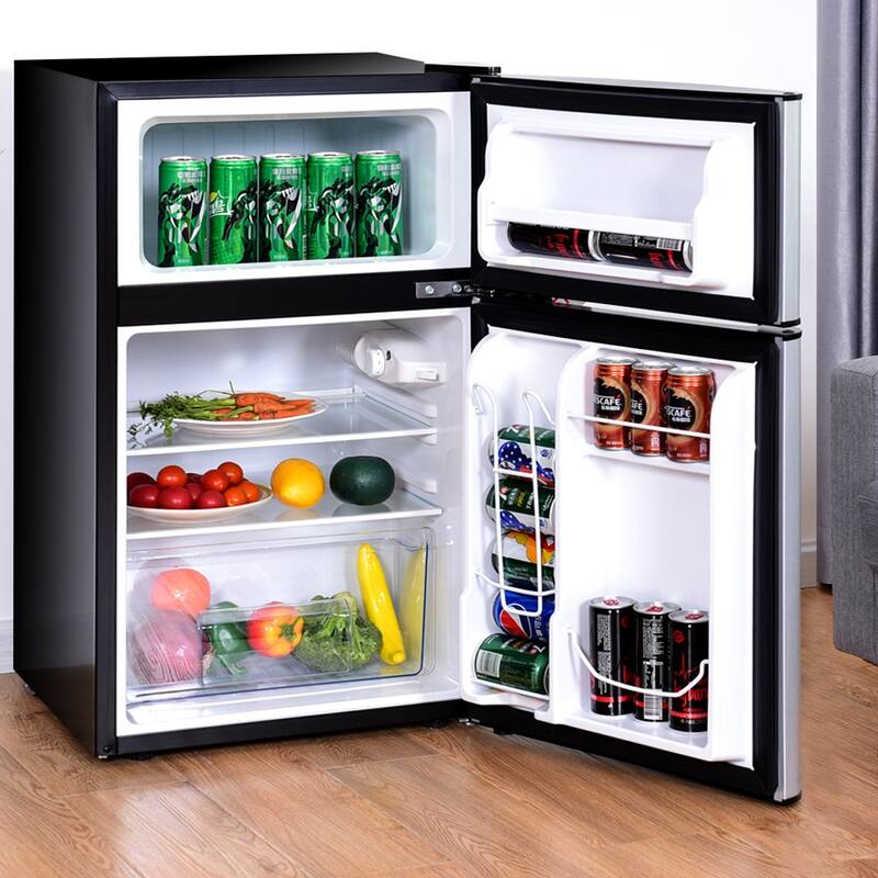 Costway Refrigerator Small Freezer Cooler Fridge Compact 3.2 cu ft.