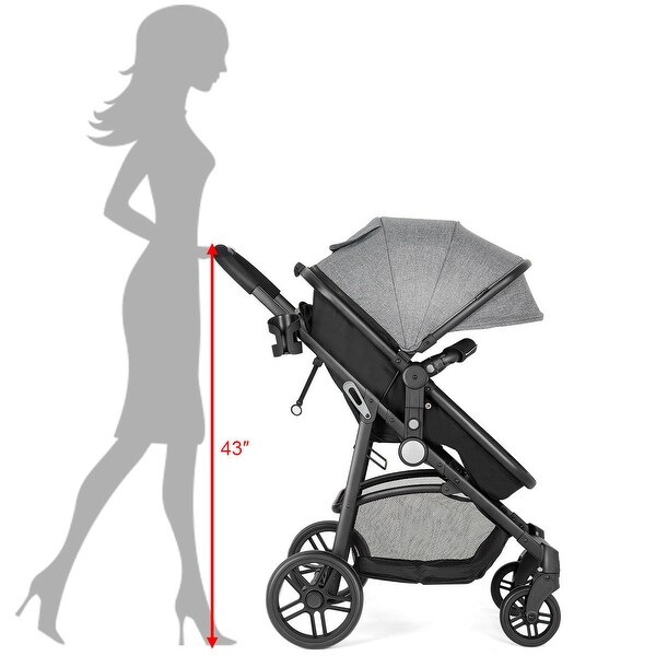 costway 2 in1 foldable baby stroller