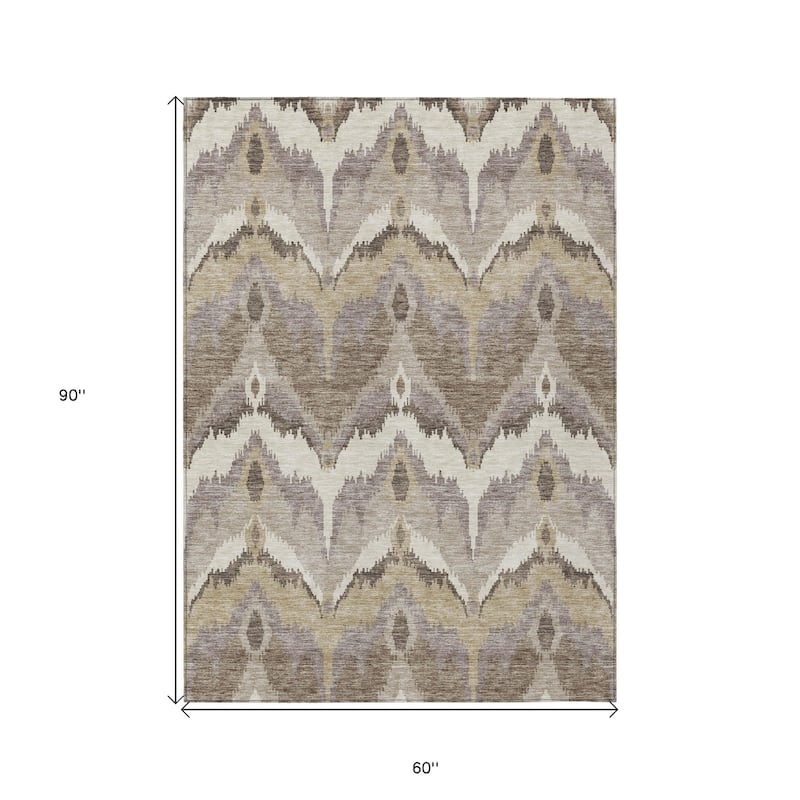 HomeRoots Ikat Transitional Rectangle Outdoor Rug