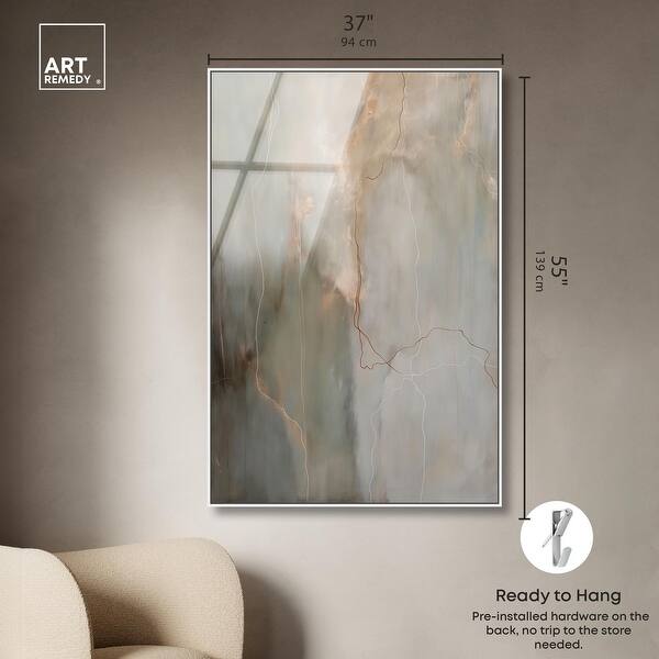 dimension image slide 11 of 24, Fiery Traces I Abstract Framed Acrylic Wall Art by Art Remedy