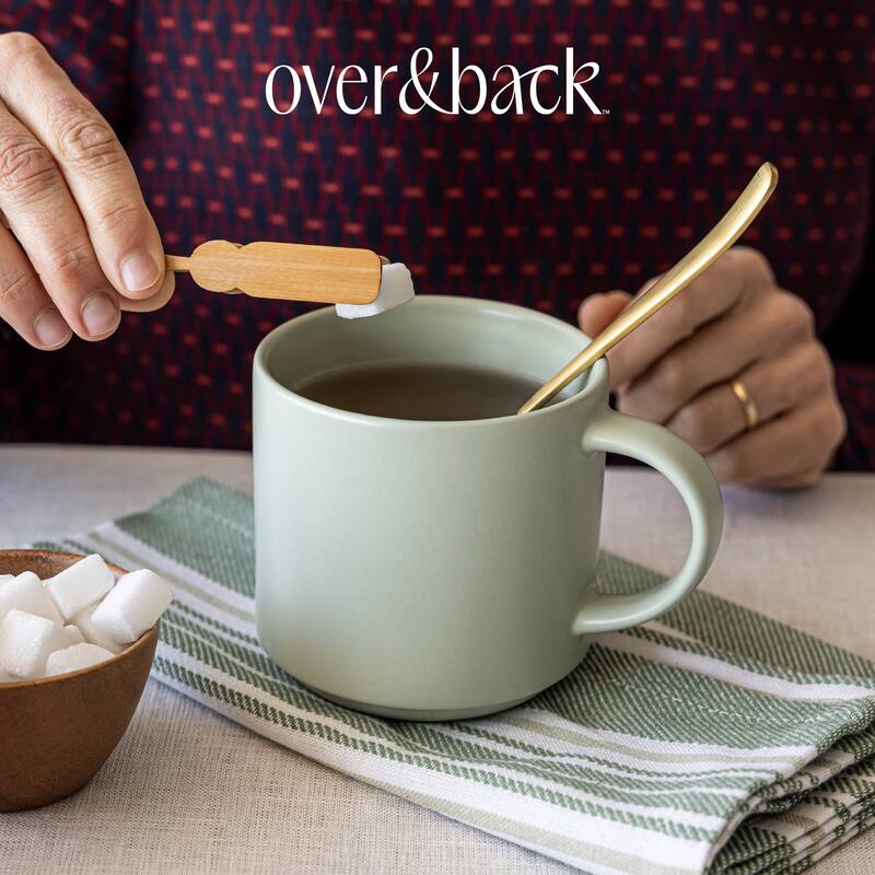 over&back Stackable 14oz Semi-Matte Stoneware Mugs, Set of 4