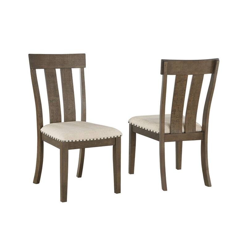 Best Quality Furniture Brown Oak Side Chairs (Set of 2) - Set of 2 - Brown Oak - Ladder Back