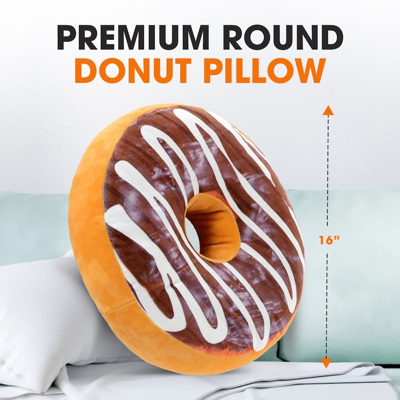Cheer Collection Reversible Plush Donut Throw Pillow