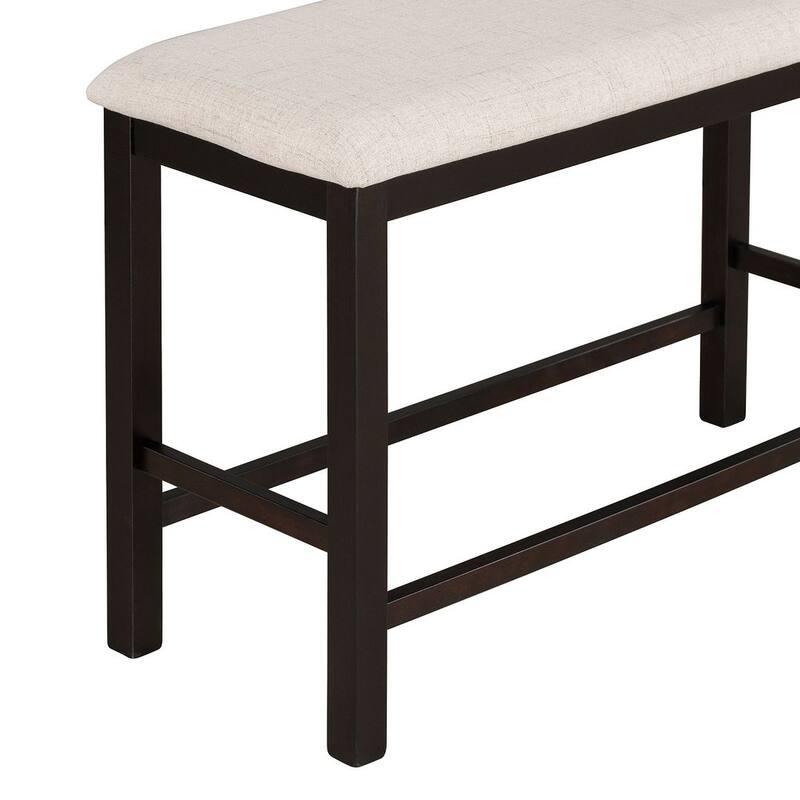 6 PCS Counter Height Dining Table Set with Shelf