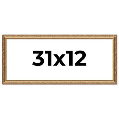 31x12 Frame Red Solid Wood Picture Frame Width 1.75 Inches | Interior Frame Depth 1 13/16 Inches