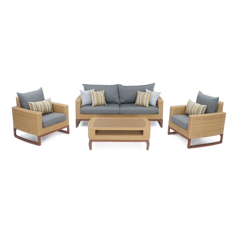 Milea 4 Piece Sunbrella Outdoor Patio Seating Set