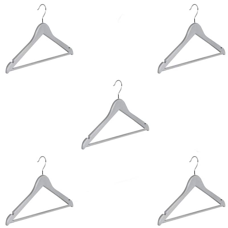 Abs plastic Clothes/Suit Hangers, Perfect for Dresses Blouses&Pants,Shirts, Sweaters, Coat Set of 5 - Set of 5 - Silver