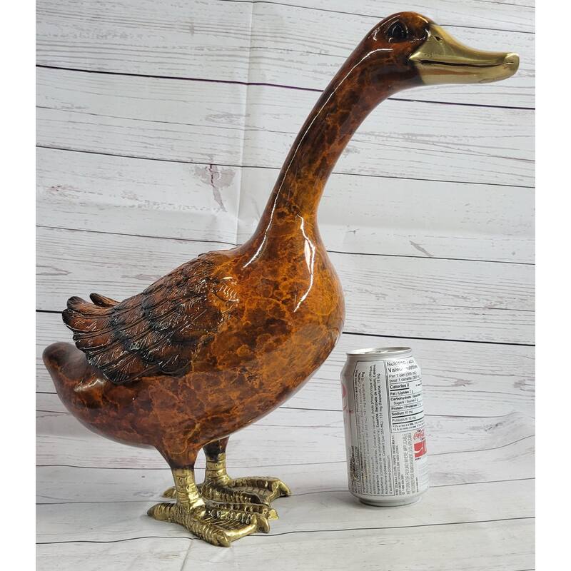 Austrian Vienna Bronze Garden Duck Highly Detailed Colors Statue 15 Inches X 17 Inches