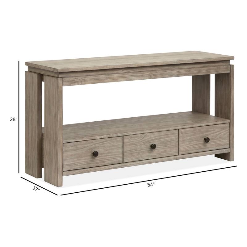 Magnussen Home Conrad Stone Harbor Grey Rectangular Sofa Table - 54''W x 17''D x 28''H