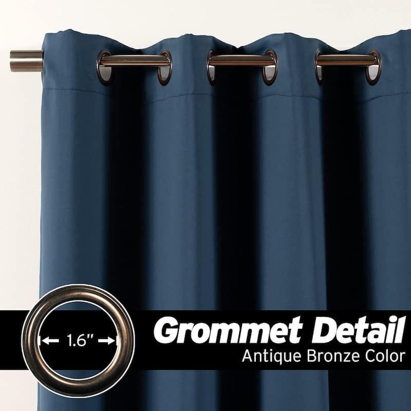 Aurora Home Extra Long Grommet Top Thermal Blackout Curtain Single Panel