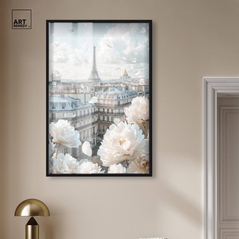Peonies Over Paris Shadowbox by Art Remedy